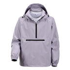 Men's Arenzza windproof and waterproof outdoor jacket with a hood, shown in black, designed for durable outdoor protection.