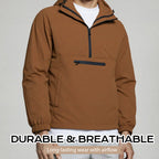 A men's Arenzza windproof and waterproof outdoor jacket in black, designed for outdoor activities and weather protection.
