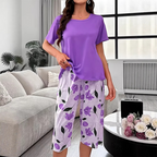 Aarenza women's comfortable pajama set with soft, airy fabric, perfect for warm nights, displayed on a hanger or laid flat.