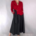 Women’s stylish top and solid skirt 2-piece set by Arenzza, featuring a fashionable blouse and matching skirt in a coordinated outfit.