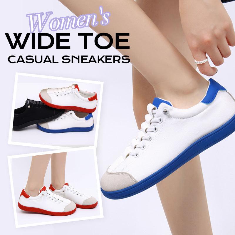Women's wide toe casual sneakers by Arenzza featuring comfortable design and stylish look, perfect for everyday wear.