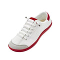 A pair of women's wide toe casual sneakers by Arenzza featuring a comfortable, stylish design with neutral tones and lace-up closure.