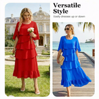 Aarenza elegant tiered ruffle sleeve dress with flowy fabric and flattering fit, perfect for stylish occasions and effortless charm.