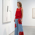 Women's floral print 2-piece summer set by Arenzza, featuring a stylish top and matching skirt in vibrant floral design.