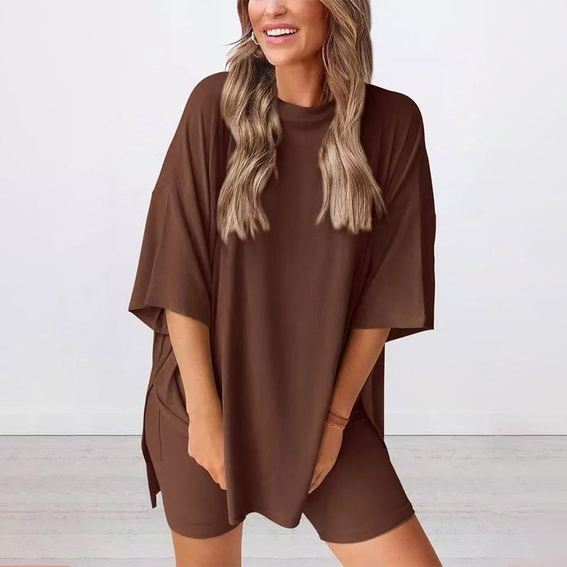 Aarenza women's summer casual loose two-piece clothing set featuring a sleeveless top and shorts, perfect for warm weather.