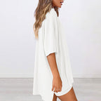 Aarenza women's summer casual loose two-piece set with sleeveless top and wide-leg shorts, perfect for warm weather.
