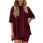 Aarenza women's summer casual loose two-piece set with sleeveless top and shorts, perfect for warm weather.