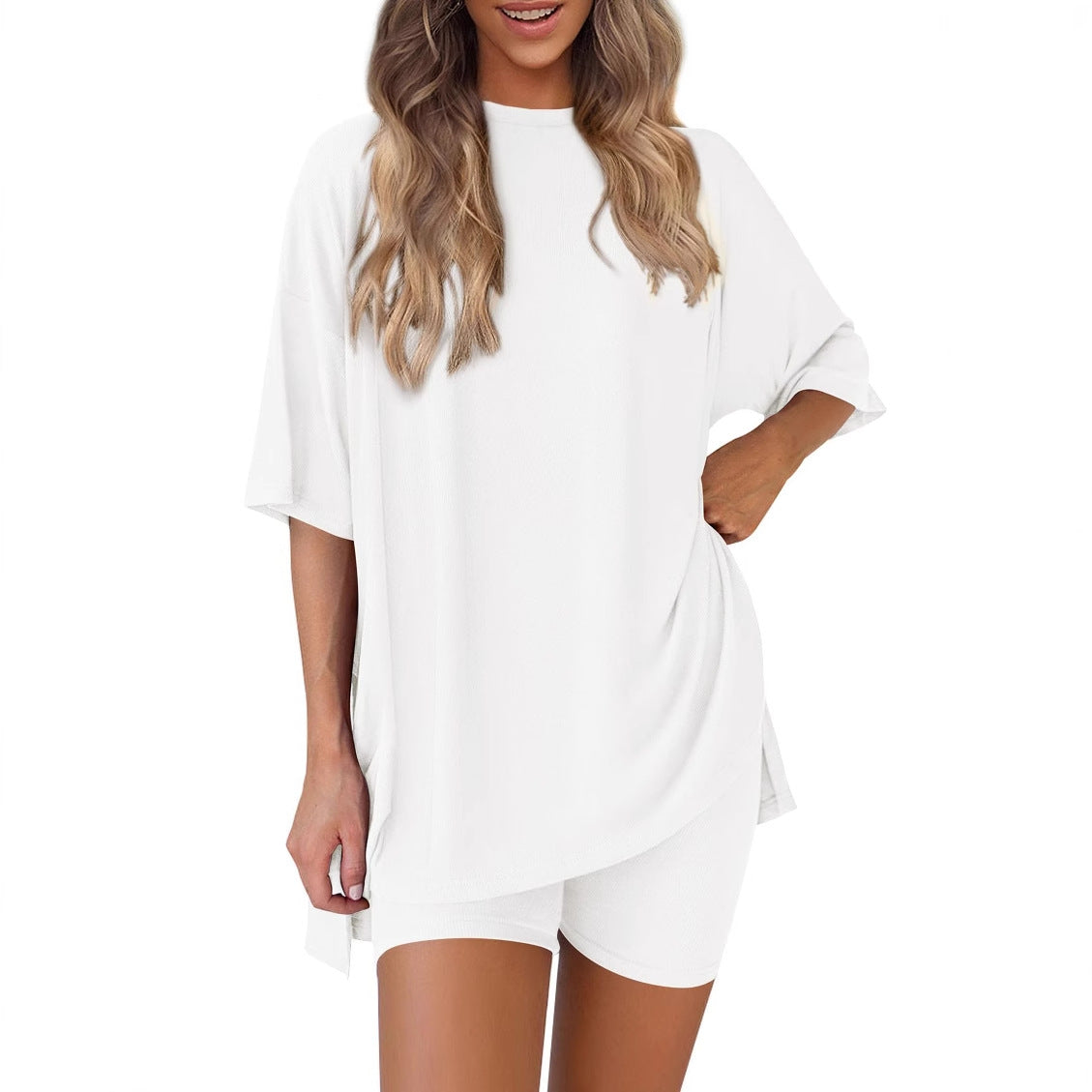 Arenzza women's summer casual two-piece loose set with sleeveless top and wide-leg shorts, perfect for warm weather wear