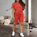 Aarenza women's sports top and shorts 2-piece workout set, lightweight athletic clothing for active wear.