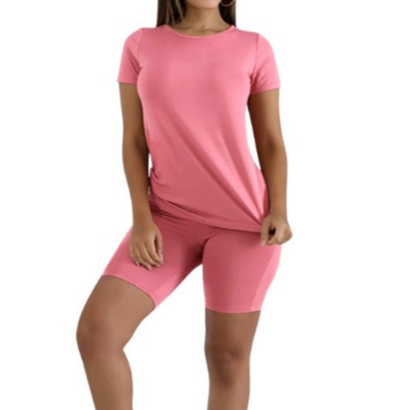 Arenzza women's sports top and shorts 2-piece athletic set, lightweight fabric, perfect for workout or casual wear.
