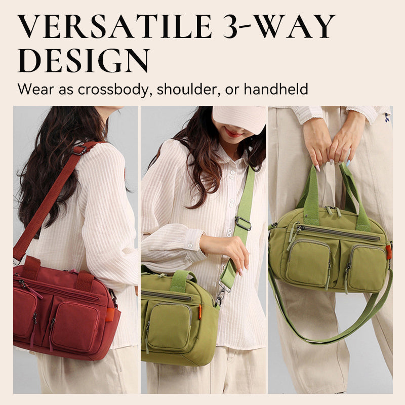 Aarenzza stylish water-resistant crossbody bag in black with adjustable strap and sleek design for casual and outdoor use.