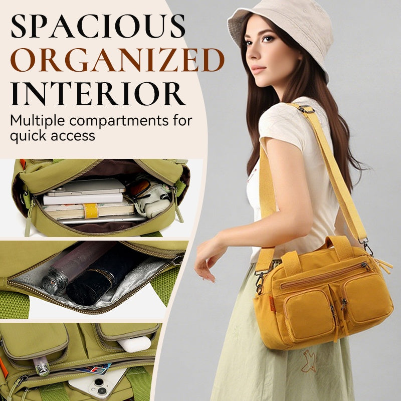 A stylish Arenzza water-resistant crossbody bag with a sleek design, featuring a durable exterior and adjustable strap.