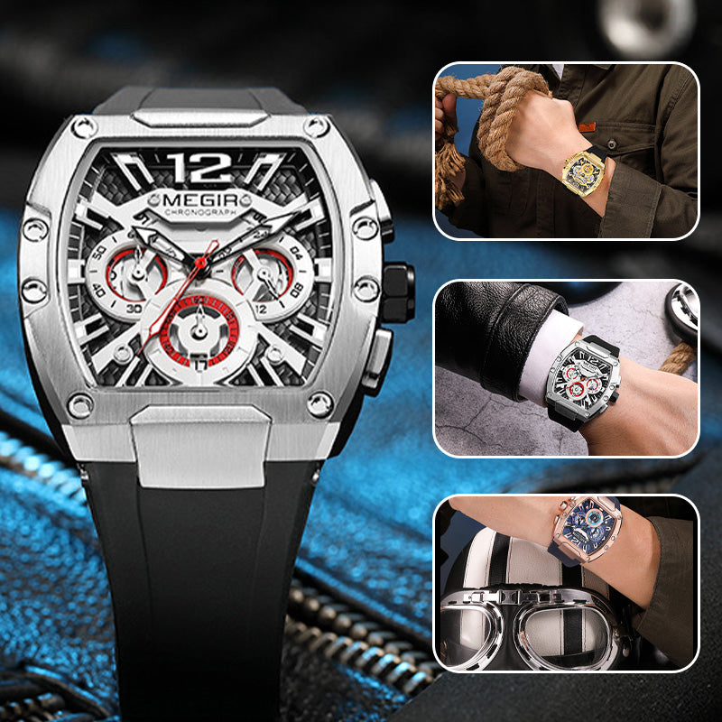 A men's Arenzza quartz watch with a sleek round face, silver-tone band, and minimalist design, suitable for fashion accessories.
