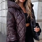 Arenzza quilted cotton jacket with hood, a stylish winter essential with insulated design and practical hood for cold weather.