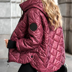 Arenzza quilted cotton hooded jacket, winter essential, with padded design and front zipper, perfect for cold weather.