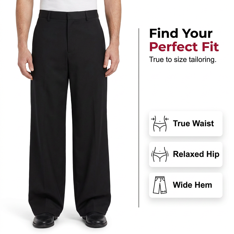 A pair of men's classic fit wide-leg suit trousers by Arenzza, tailored cut, breathable fabric, suitable for formal occasions.