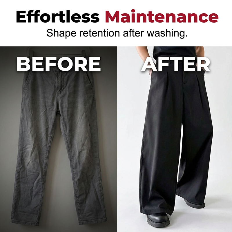 A pair of Arenzza men's classic fit wide-leg suit trousers in breathable fabric, tailored for formal events and work occasions.