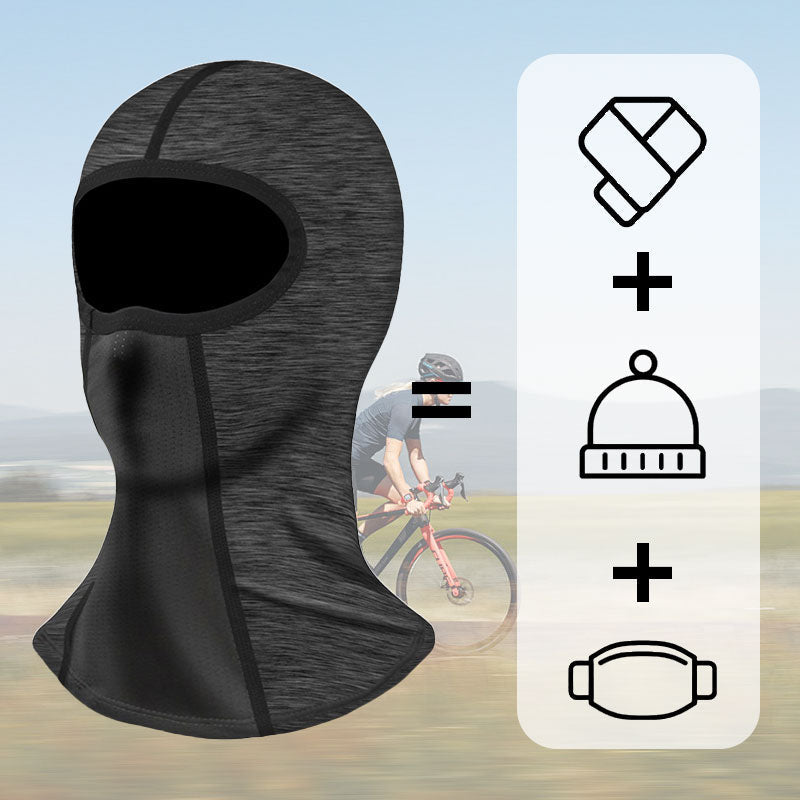 Arenzza windproof full face mask with UPF 50+ sun protection, quick-dry breathable fabric, designed for cycling and motorcycling.