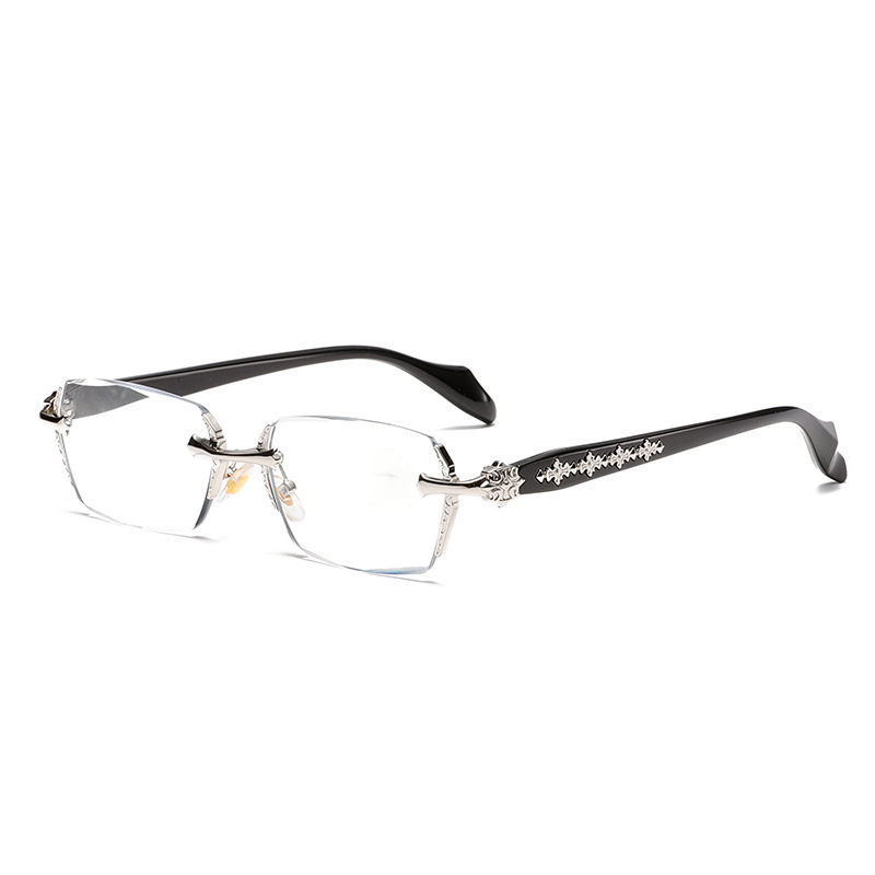 A pair of blue light reading glasses from Arenzza with clear lenses and navy blue frames, designed for comfortable reading and screen use.