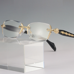 A pair of Arenzza blue light reading glasses with transparent frames and clear lenses, designed for comfortable reading and screen use.