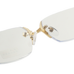 A pair of Arenzza blue light reading glasses with clear lenses and stylish blue frames, designed for comfortable reading and screen use.