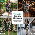A women's elegant floral print chiffon dress by Arenzza featuring a flowing design and delicate floral patterns.