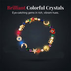 Arenzza celestial charm bracelet with star and moon charms, featuring whimsical design and a free storage box.