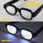 Arenzza LED luminous glasses light-up eyewear with glowing frames, perfect for parties and events, shown in a close-up image.