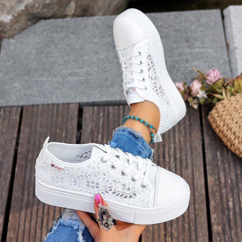 Arenzza women's breathable mesh platform sneakers with white soles and stylish design, perfect for casual and athletic wear.