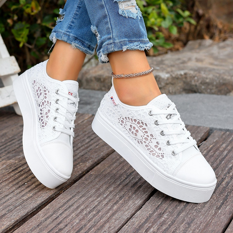 Arenzza women's breathable mesh platform sneakers with white soles and stylish design, perfect for casual and athletic wear.