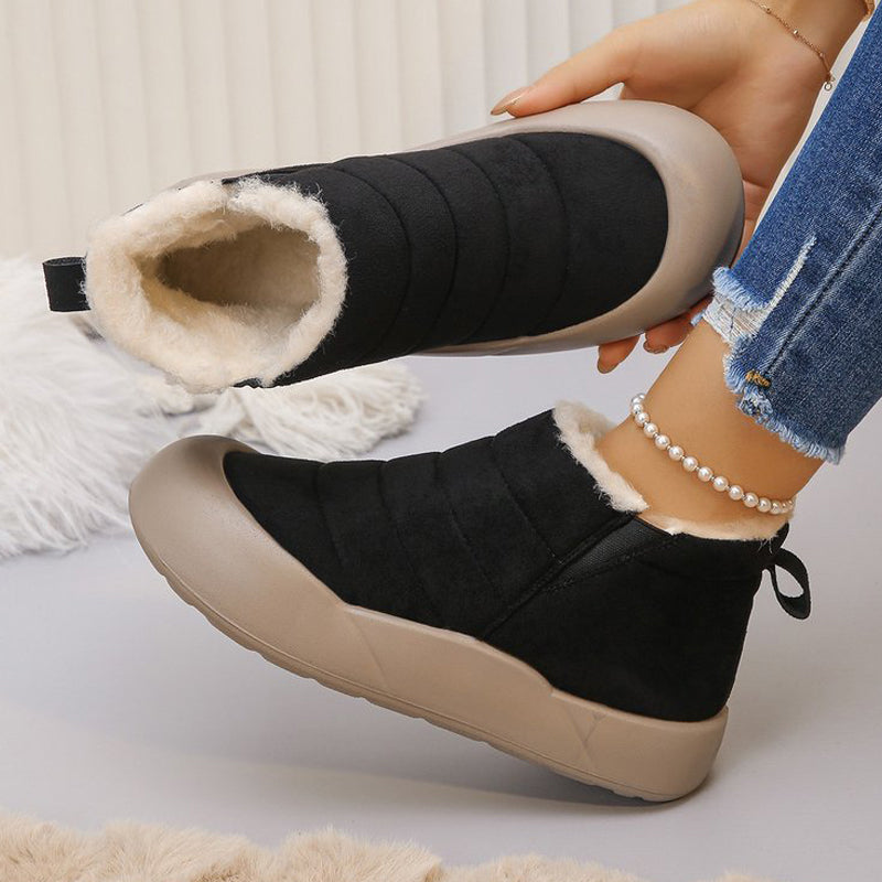 A pair of Arenzza waterproof soft-sole cotton winter boots with cozy lining and durable soles for cold weather comfort.