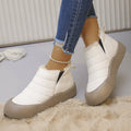 A pair of Arenzza waterproof soft-sole cotton winter boots featuring cozy exterior and durable soles, suitable for cold weather.