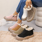 A pair of Arenzza waterproof soft-sole cotton winter boots with cozy interior, ideal for cold weather and winter outdoor wear.