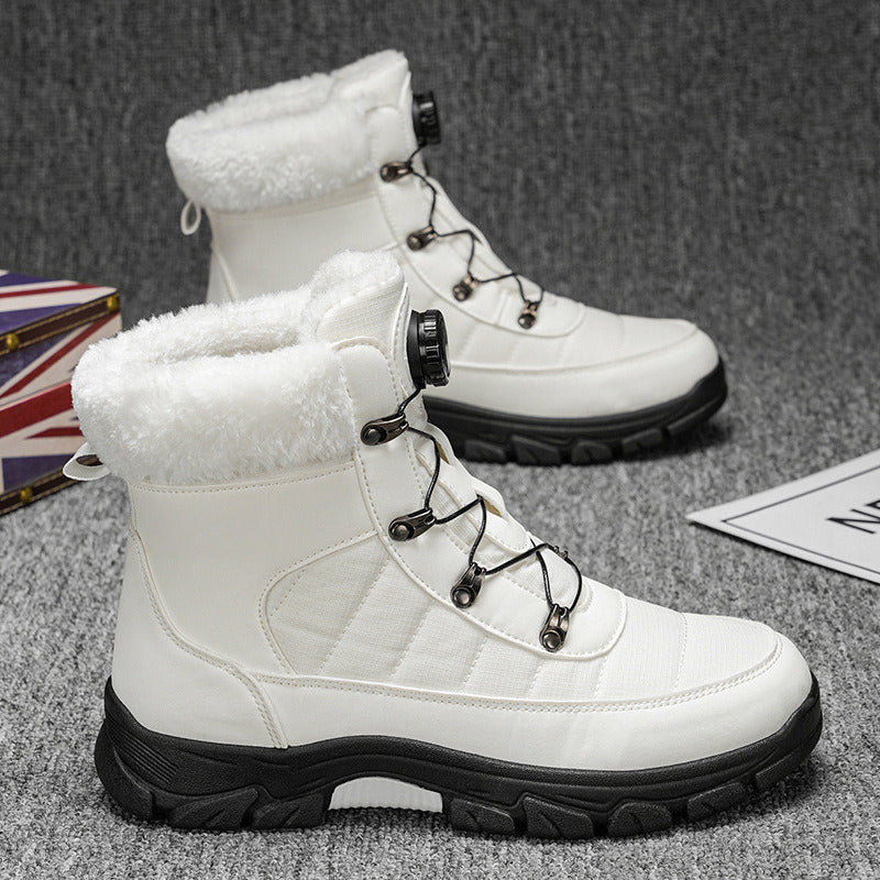A pair of men's cozy Arenzza boots with soft faux fur lining and durable outer material, perfect for cold weather.