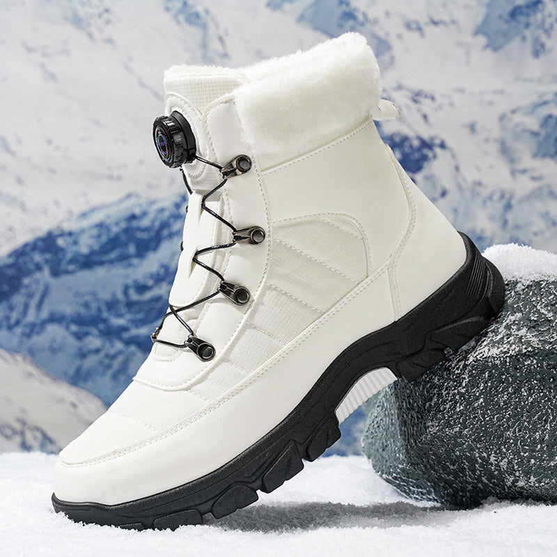 A pair of men’s cozy Arenzza boots with soft faux fur lining and durable exterior, ideal for cold weather comfort.