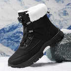 Arenzza men's cozy boots with soft faux fur lining, showcasing warm footwear with plush interior and durable exterior.