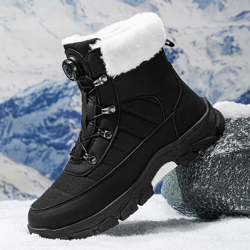 Arenzza men's cozy boots with soft faux fur lining, showcasing warm footwear with plush interior and durable exterior.