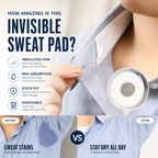 Aarenza invisible disposable collar and cuff sweat liners shown in a comparison image, highlighting their discreet, protective design.