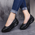 Women's breathable nursing shoes by Arenzza, showing soft fabric upper and comfortable sole designed for nursing moms.