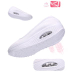 A pair of women's breathable nursing shoes from Arenzza showing lightweight fabric and comfortable design for easy wear.