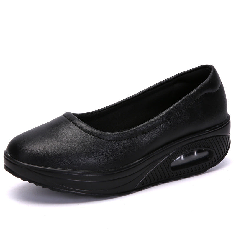 A pair of women's breathable nursing shoes by Arenzza, featuring soft fabric and slip-on design for comfortable postpartum wear.