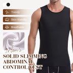 Men's solid slimming abdominal control vest by Arenzza, fitted and seamless under clothing, designed to shape the waist and abdomen.