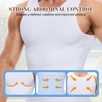 Men's solid slimming abdominal control vest by Arenzza, close-up of the black vest showing its form-fitting design and smooth fabric.
