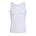 Men's solid slimming abdominal control vest by Arenzza, close-up of the black vest showing its smooth fabric and fitted design.