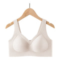 Arenzza breathable soft seamless tank-style bra shown in neutral color, highlighting its smooth, comfortable fit and seamless design.