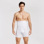 Arenzza men's shapewear shorts in black, designed to provide body contouring and support, displayed on a neutral background.