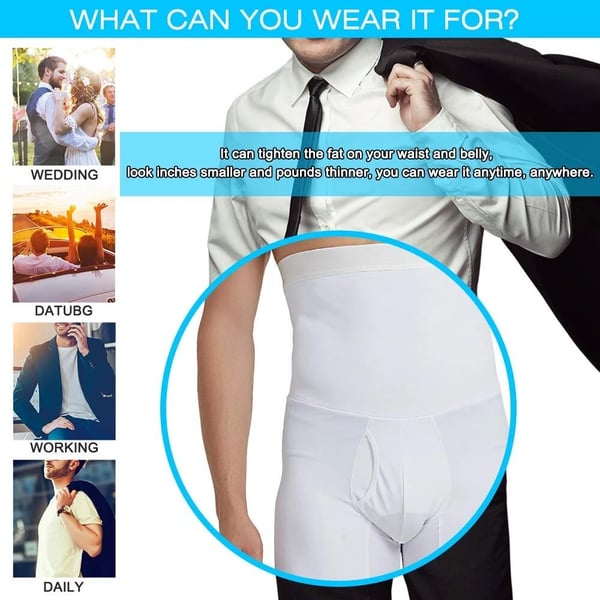 Arenzza men's shapewear shorts in black, designed for slimming and support, visible on a model demonstrating fit and compression.