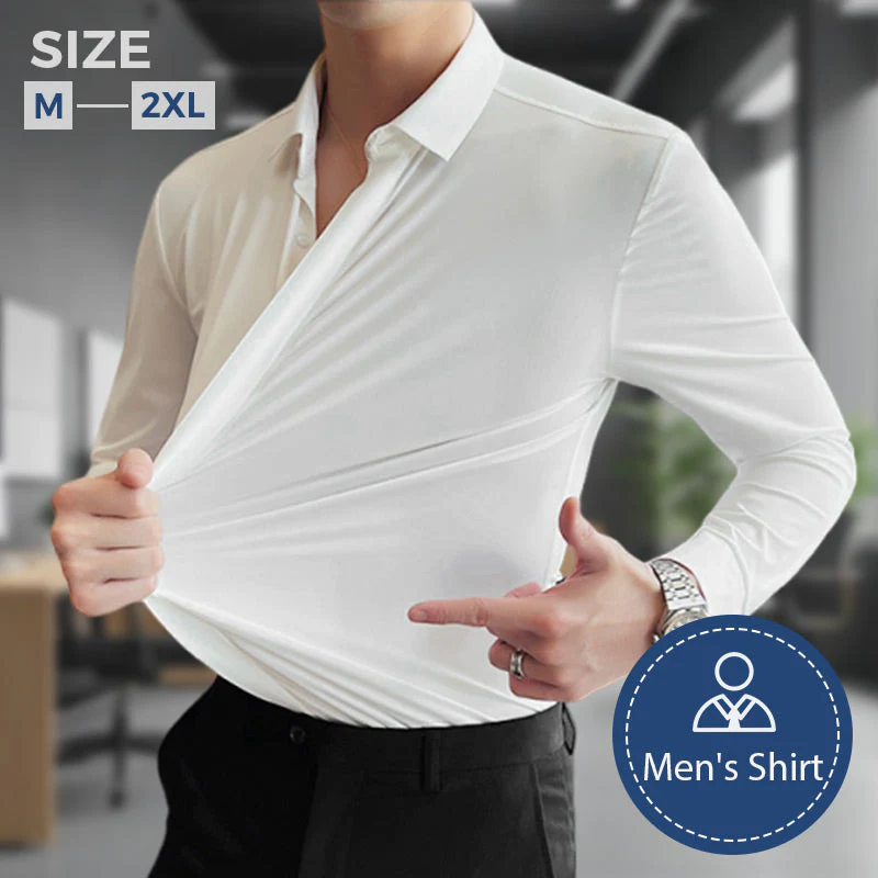 A men's wrinkle-free button-down shirt by Arenzza, featuring a classic collar, long sleeves, and a smooth, tailored fit.