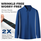 A men's wrinkle-free button-down shirt by Arenzza, shown in a classic style with a collar and long sleeves, perfect for casual or office wear.