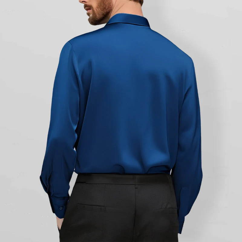 Men's wrinkle-free button-down shirt by Arenzza, shown in a classic style with a collar and long sleeves.